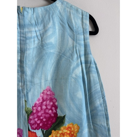 Vintage 70s Florida Handprints Shift Dress Size 10 Screenprint Cotton Retro - Picture 10 of 10